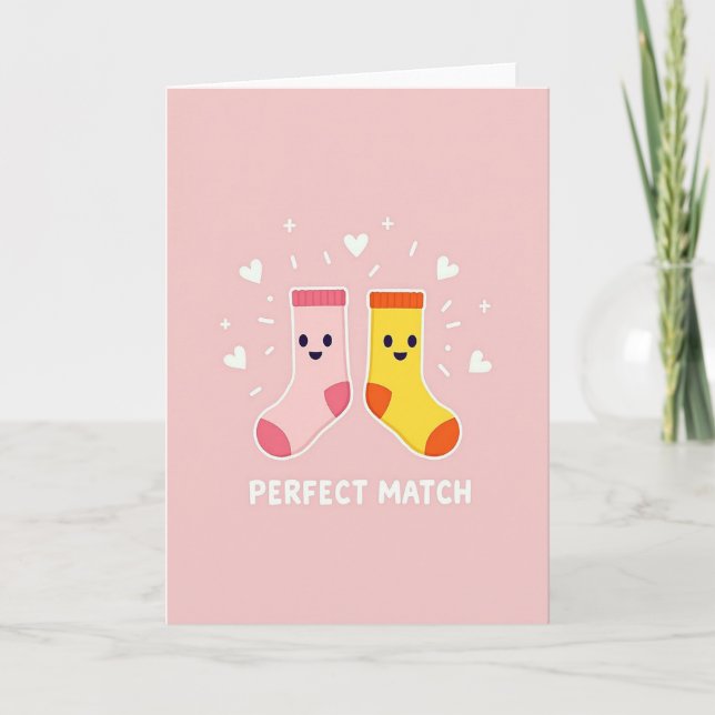 Perfect Match Socks Friend Card Kort (Framsida)