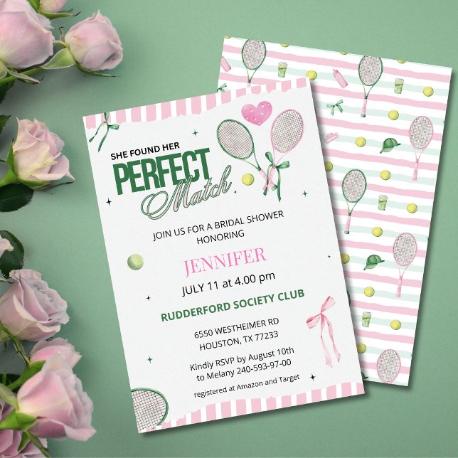 Perfect Match Tennis Bridal Shower Invitation  Inbjudningar (Skapare uppladdad)