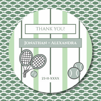 Perfect Match Tennis Couple Shower Thank You Runt Klistermärke