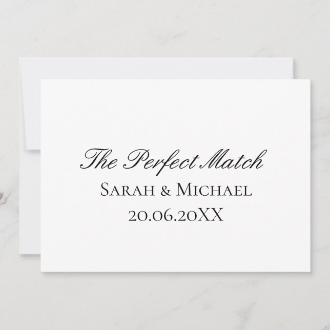 Perfect Match Wedding Matchbox–PersonalizedEdition Inbjudningar (Framsida)