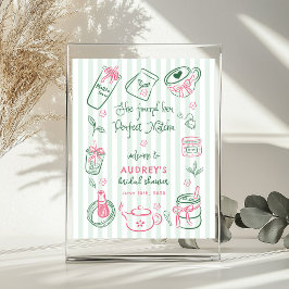 Perfect Matcha Bridal Shower Green Welcome Sign Poster