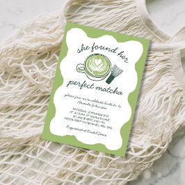 Perfect Matcha Green Tea Hand Drawn Bridal Shower Inbjudningar