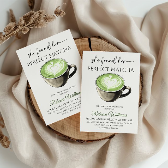 Perfect Matcha Sage Green Coffee Bridal Shower Inbjudningar (Skapare uppladdad)
