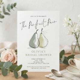 Perfect Pair Doodle Pears  Bridal Shower Inbjudningar