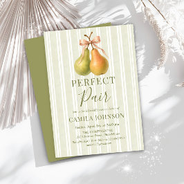  Perfect Pair Green Pear Bridal Shower Invitation Inbjudningar