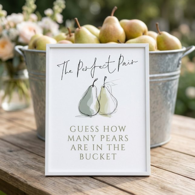 Perfect Pair Pear How Many Bridal Shower Game Poster (Skapare uppladdad)