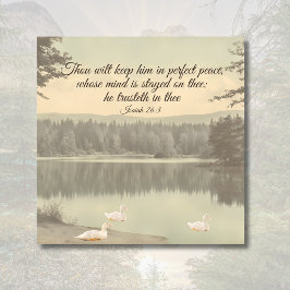 Perfect Peace Isaiah 26:3 Vintage Lake Scene Canvastryck