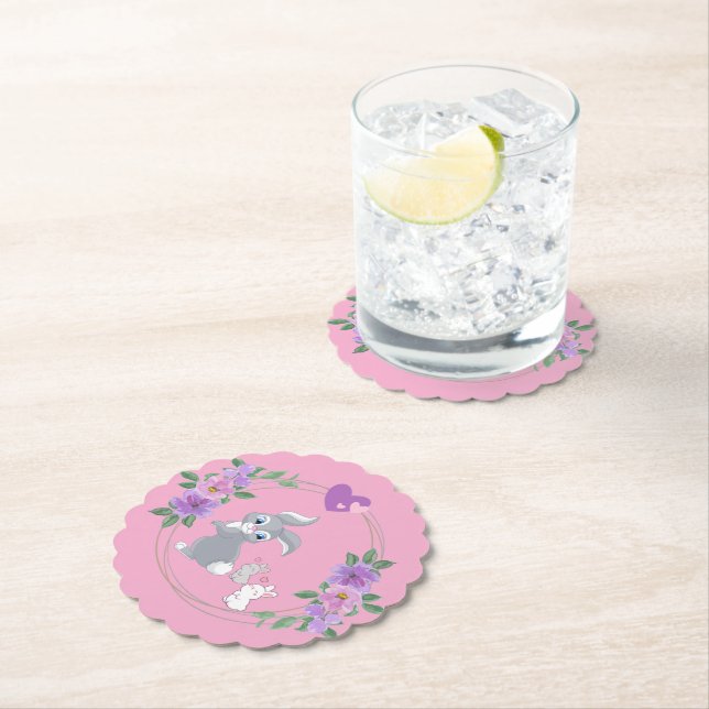 Perfect Pink Easter Bunny with Babies Underlägg Papper (Insitu)