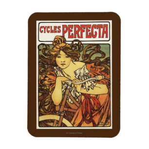 Perfecta Bicycles with Woman Advertistisch Poste Magnet