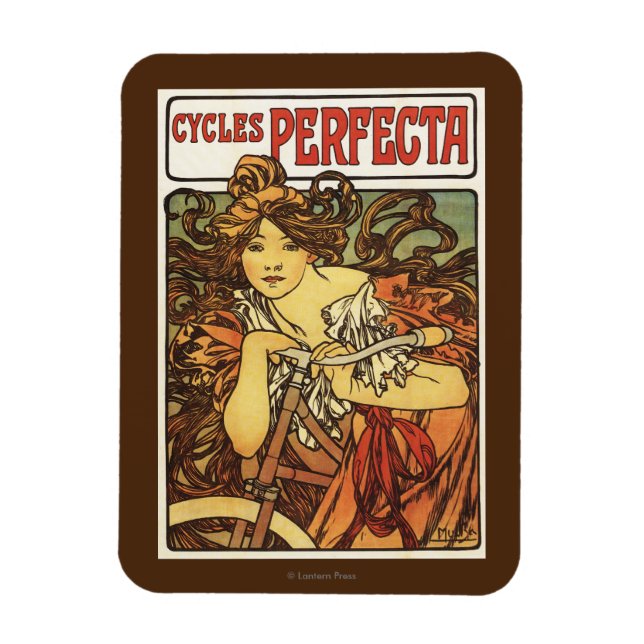 Perfecta Bicycles with Woman Advertistitiste Magnet (Vertikal)