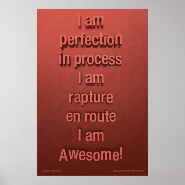 ’PERFECTION’ Fantastisk Poster (konfidens) (Framsidan)