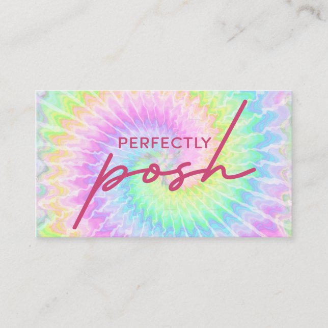 Perfectly Posh tie dye business card design Visitkort (Framsida)