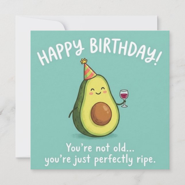 Perfectly Ripe Avocado Birthday Card  Julkort (Framsida)