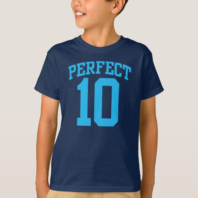 Perfekt 10 VARSITY 10:e BIRTHDAY Tee Shirt (Framsida)