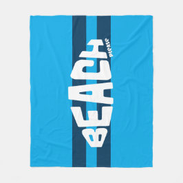 Perfekt, akvatisk och marin blå randig fleecefilt