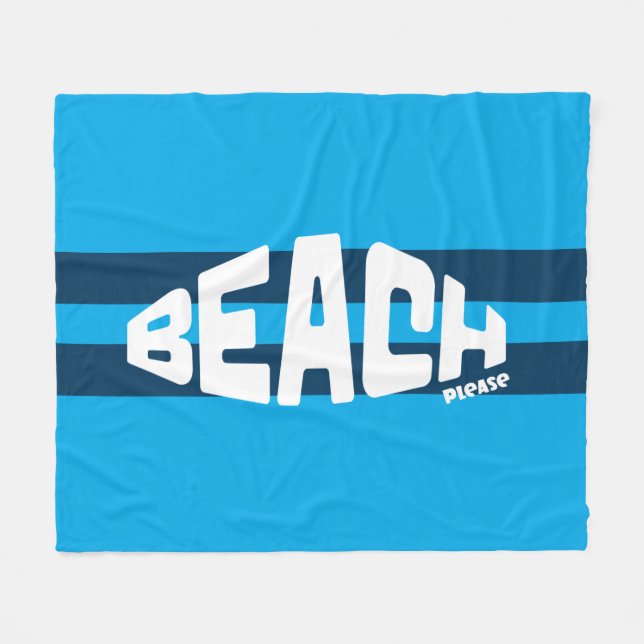 Perfekt, akvatisk och marin blå randig fleecefilt (Framsidan (Horisontell))