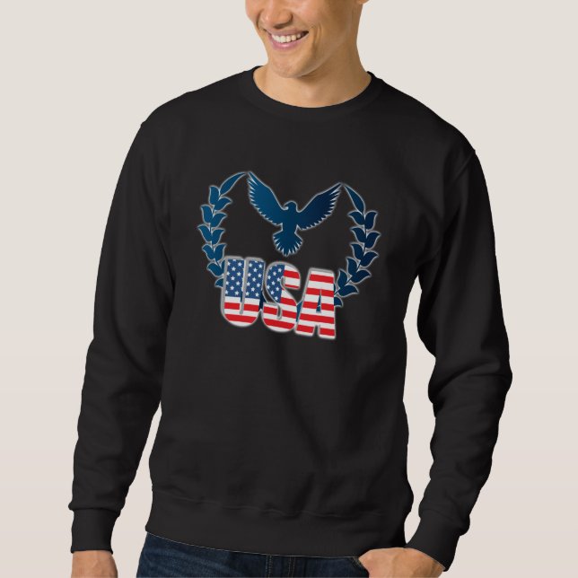 Perfekt American Flagga Eagle Art - USA flagga Lång Ärmad Tröja (Framsida)