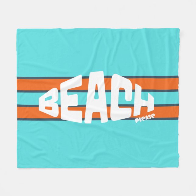 Perfekt, Aqua Blue & Orange Fleecefilt (Framsidan (Horisontell))