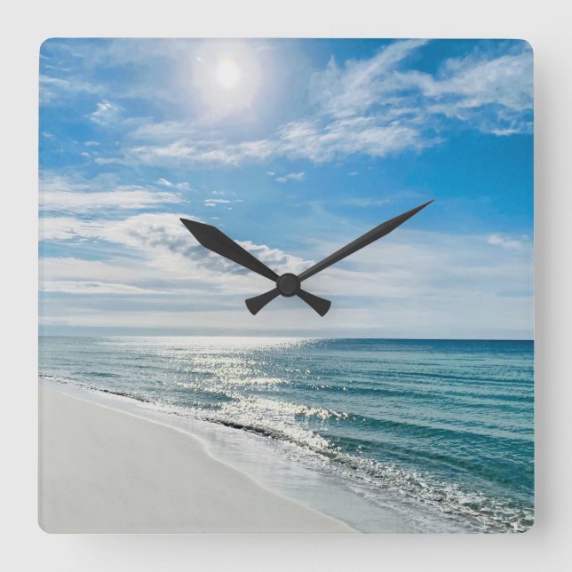 Perfekt Beach Day My Lycklig Ställe Tropical Coast Fyrkantig Klocka (Framsida)