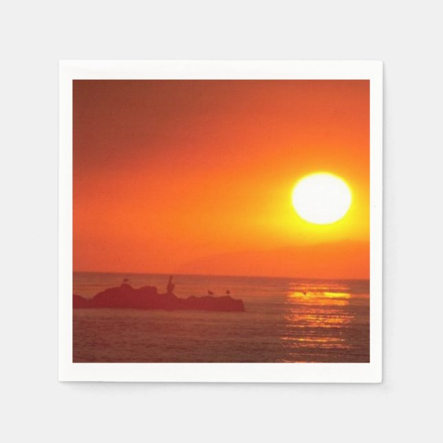 Perfekt Beach Wedding Sunset Papper Napkins Pappersservett (Framsidan)