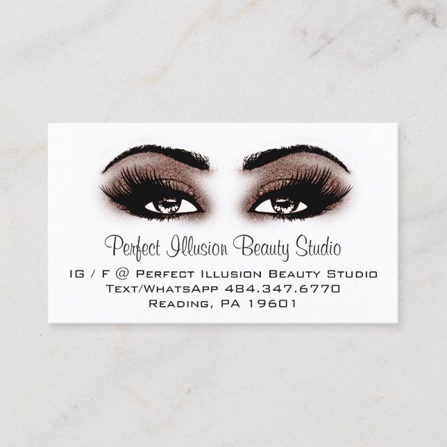 Perfekt Beauty Makeup Services Lash Visitkort (Framsida)
