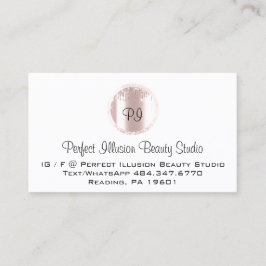 Perfekt Beauty Studio Services Monogram Ro Visitkort