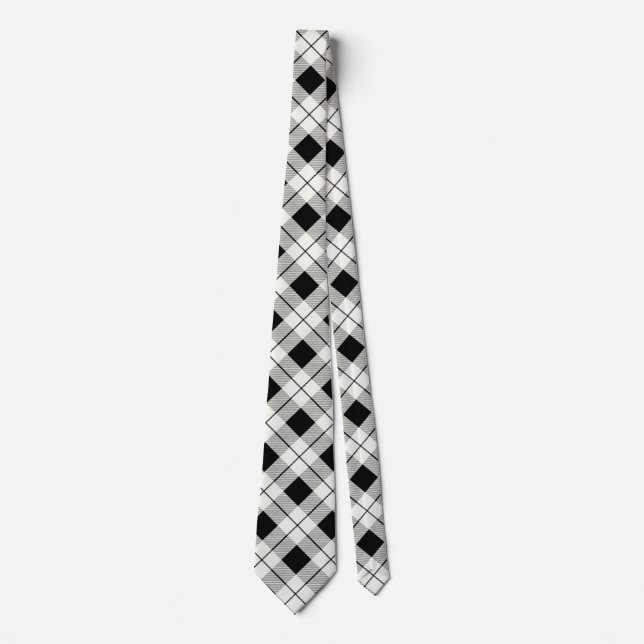 Perfekt Black and White Plade Tie! Slips (Framsida)
