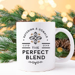 Perfekt Blandningskaffe Bröllop Gift Coffee Mugg<br><div class="desc">Perfekt Blend. Lägg till en roligt av färg och ett unikt stil till dina bröllop eller möhippor. En möhippa-favoritsäck är ett underbart tillägg till party-planeringen. Dessa unika säckar kommer lätt att användas som gåva och kan som en vacker dekoration på ditt bröllopsmottagning eller din möhippa. Perfekten är för dina gäster!...</div>