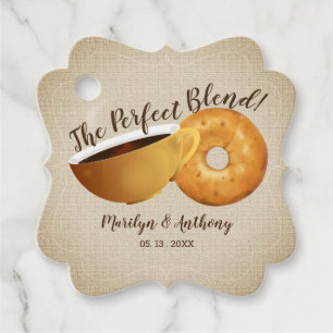 Perfekt Blandningskaffe och Bagel BRÖLLOP Gåvor Etiketter