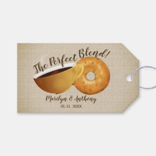 Perfekt Blandningskaffe och Bagel BRÖLLOP Presentetikett