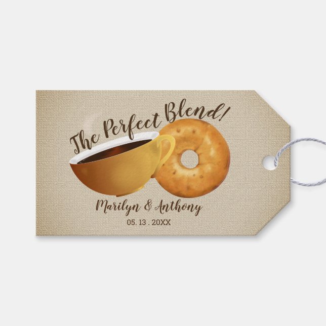 Perfekt Blandningskaffe och Bagel | BRÖLLOP Presentetikett (Framsidan (Horisontell))