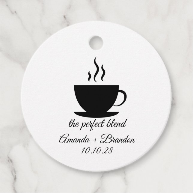 Perfekt-blandningskkaffe Bröllop Tack Gåvor Etiketter (Framsida)