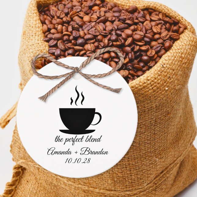 Perfekt-blandningskkaffe Bröllop Tack Gåvor Etiketter (The Perfect Blend Coffee Wedding Thank You Favor Tag)