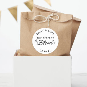 Perfekt Blend B&W-kaffesopsförmånen Runt Klistermärke