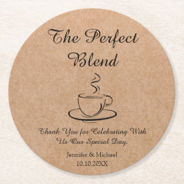 perfekt blend,bröllop tack för kraftverket underlägg papper rund