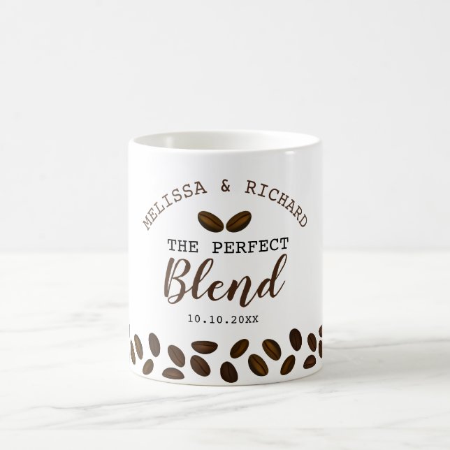 Perfekt Blend Coffee Theme Wedding Favor Kaffemugg (Center)