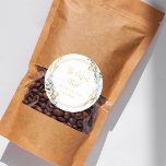 Perfekt Blend Guld Gräns Flower Bröllop Coffee Runt Klistermärke<br><div class="desc">Speciell för dig!</div>
