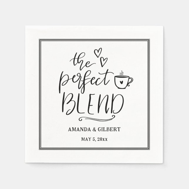 Perfekt Blend Handskriftlig Cute Script Bröllop Pappersservett (Framsidan)
