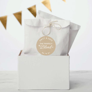 Perfekt Blend Kraft Coffee Wedding-favoriten Runt Klistermärke