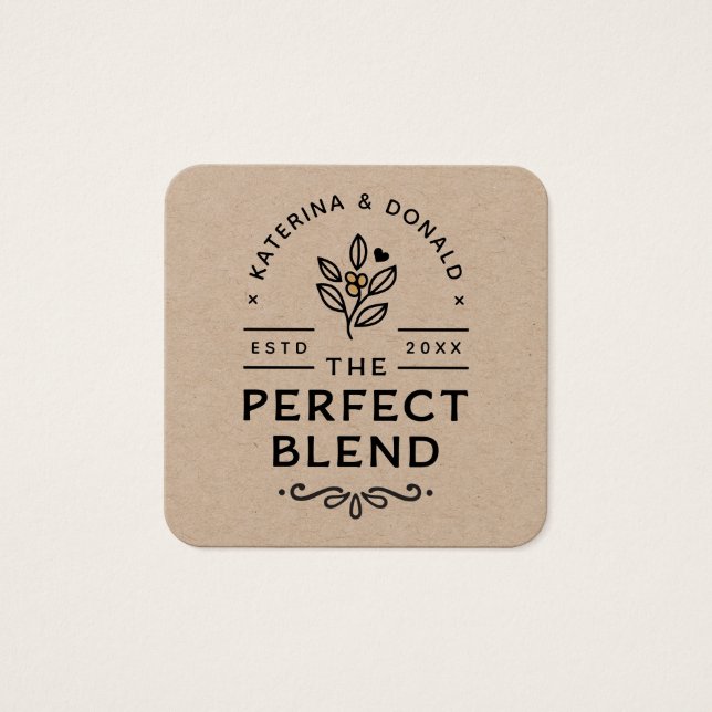 Perfekt Blend Premium Kraft Pack om 100 Märkre Fyrkantigt Visitkort (Framsida)