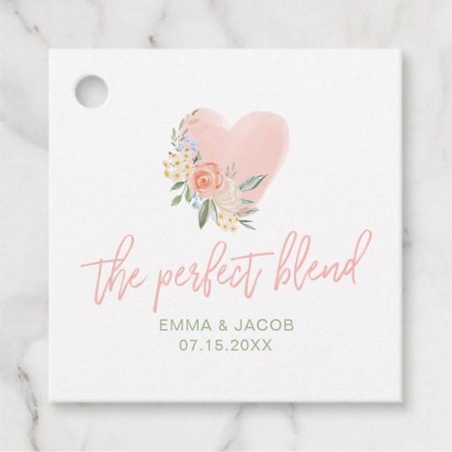 Perfekt Blend, Tea eller Coffee Bröllop Gåvor Etiketter (Framsida)