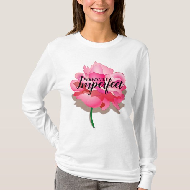 Perfekt bristfällig Rosa ros-sötskjorta T Shirt (Framsida)