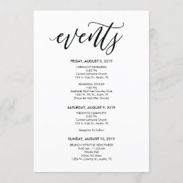 Perfekt bröllopsschema / Itinerary-kort Inbjudningar