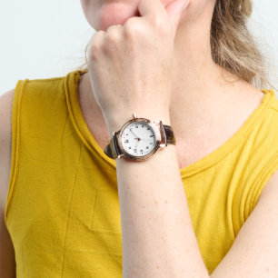 Perfekt: Brun läderband Se Armbandsur