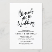 Perfekt Calligraphy Post Bröllop Brunch Inbjudan