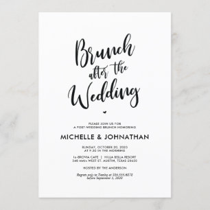 Perfekt Calligraphy Post Bröllop Brunch Inbjudan