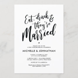 Perfekt Calligraphy Post Bröllop Brunch Inbjudning Inbjudningar