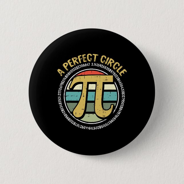 Perfekt Circle Pi Day Retro Math Symbolnummer Te Knapp (Framsida)