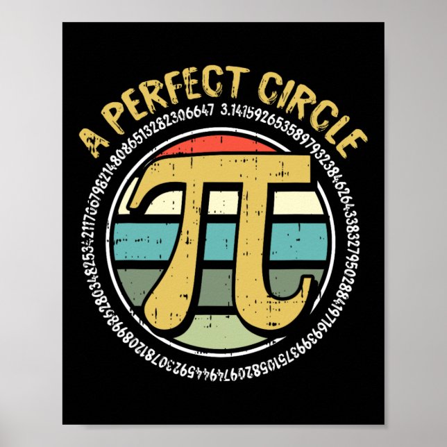 Perfekt Circle Pi Day Retro Math Symbolnummer Te Poster (Framsidan)