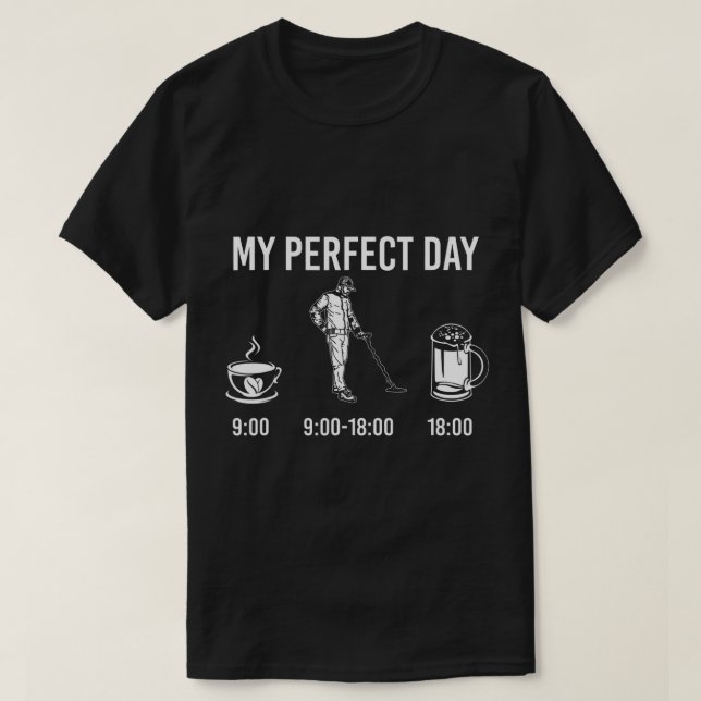 Perfekt Coffee Metall Detector Beer T-Shirt (Design framsida)